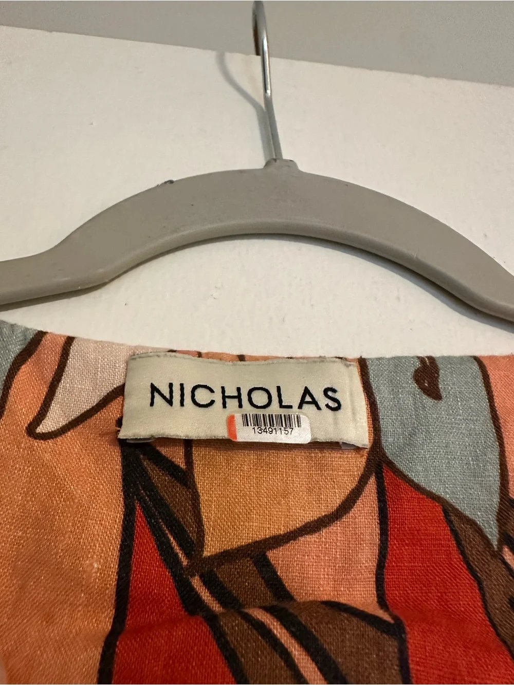 Nicholas Peach Tropical Tie-Front Women's Dress - Picture 5 of 12